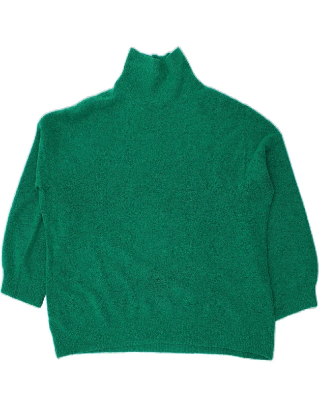 WHISTLES Womens Roll Neck Jumper Sweater UK 16 Large Green Flecked