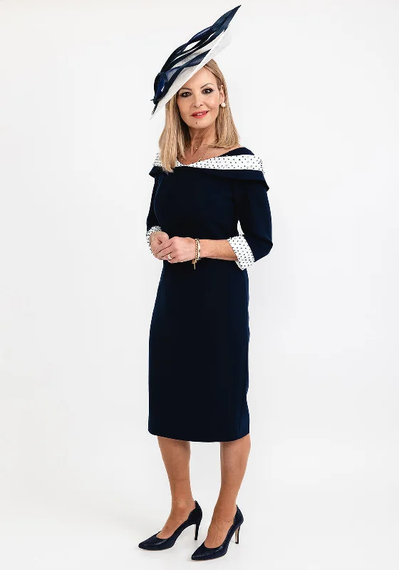 Markdowns Lizabella Embellished Boat Neck Pencil Dress, Navy