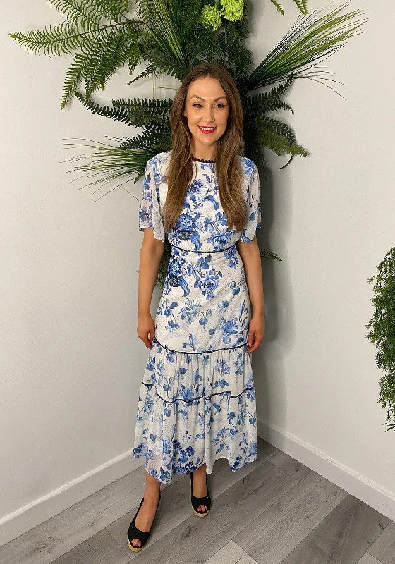Fantastic Deals Hope & Ivy Shivani Maxi Dress, White & Blue