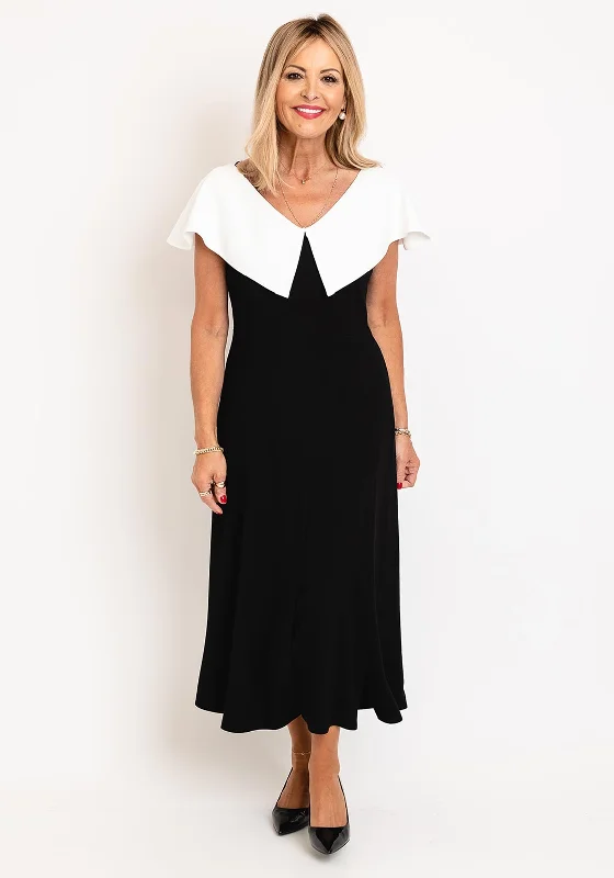 Huge Discounts Kate Cooper Button Back Midi Dress, Black & White