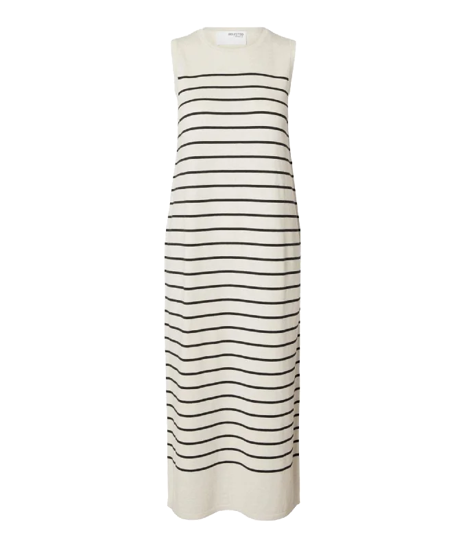 Early Access Sleeveless Knitted Maxi Dress - Beige