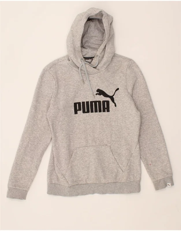 Sneak Peek Sale ADIDAS Womens Graphic Hoodie Jumper UK 12 Medium Grey Cotton