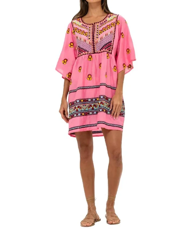 Deal Alert Mini Kaftan In Santa Fe Pink