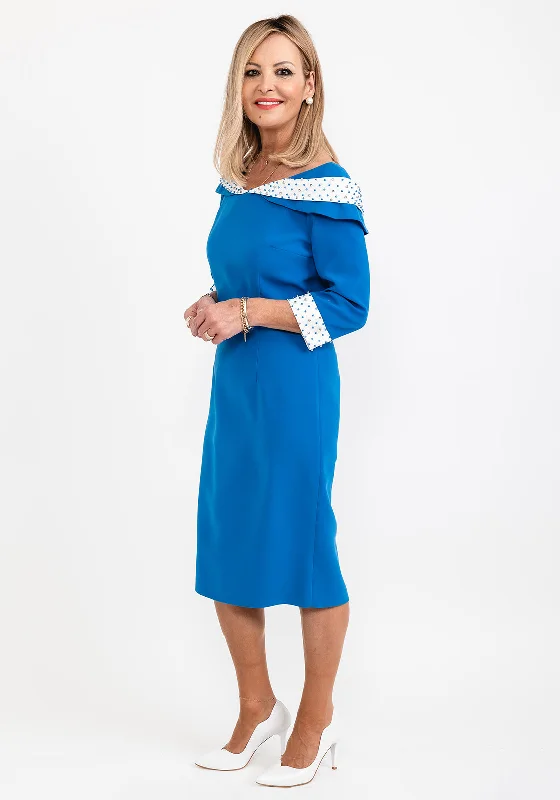 New Deals Lizabella Embellished Boat Neck Pencil Dress, Blue