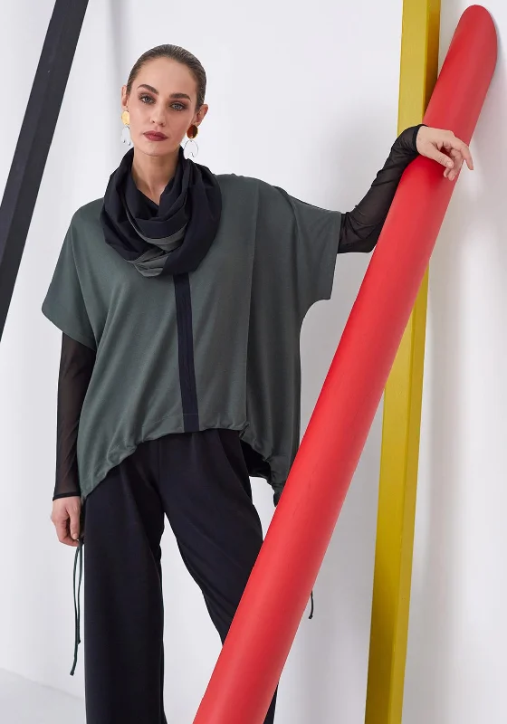 Quick Sale Naya Drawstring Waist Jersey Top, Dark Khaki