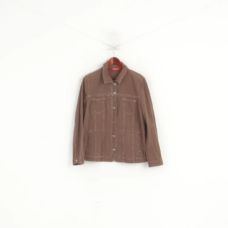Deal of the Week Wissmach Collection Women XL Jacket Brown Cotton Retro Stretch Classic Top