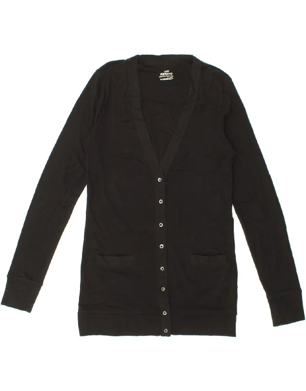 Price Slash J. CREW Womens Perfect Fit Cardigan Sweater UK 12 Medium Black Cotton