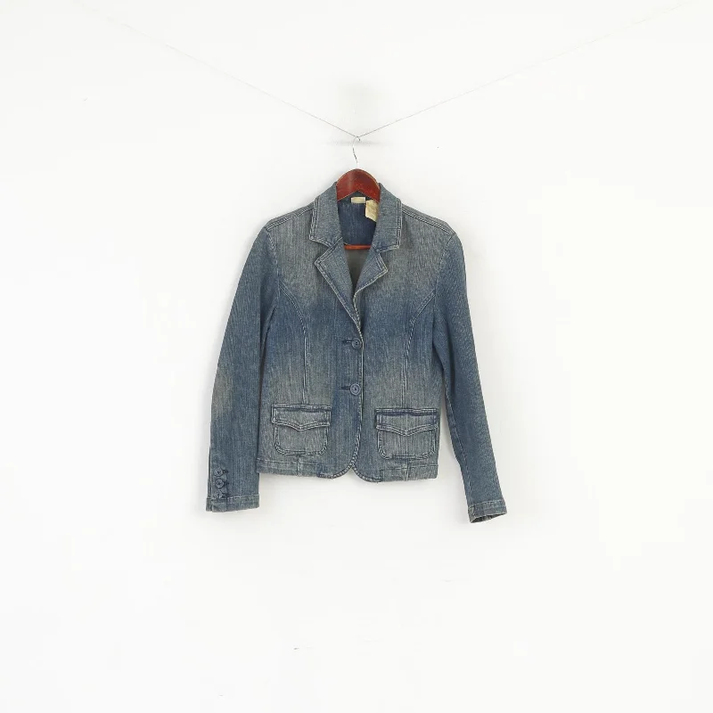 Bargain Prices Lee Women M (S) Denim Jacket Navy Cotton Jeans Vintage Single Breasted Blazer