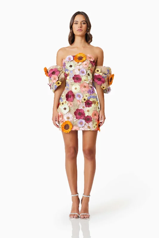 Savings Alert Perry Floral Embellished Mini Dress in Pink