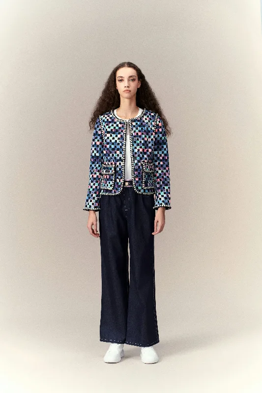 Special Discount Gradient Checker Pattern Jacket