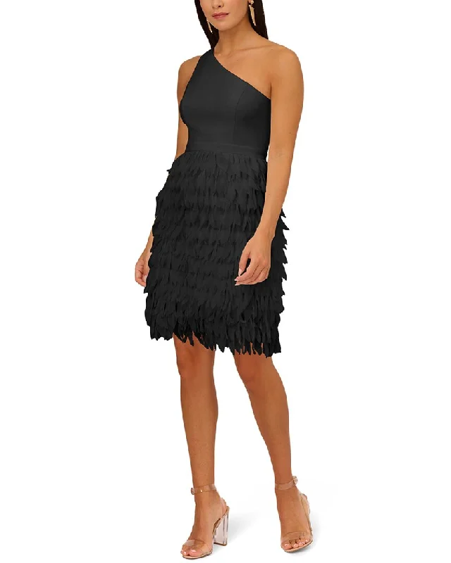 Super Deal Aidan Mattox Chiffon Feather Cocktail Dress