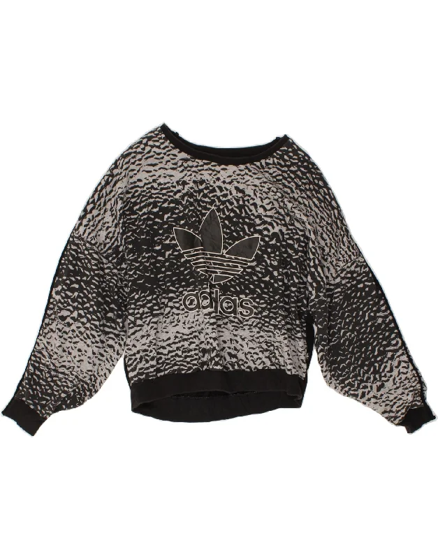 Buy Now ADIDAS Womens Oversized Graphic Sweatshirt Jumper UK 10 Small Grey