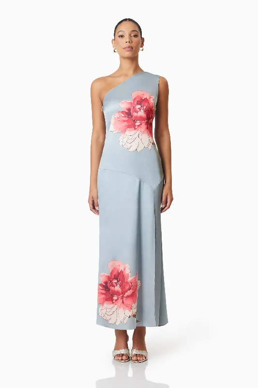 Low Prices Iliad One Shoulder Maxi Dress In Blue