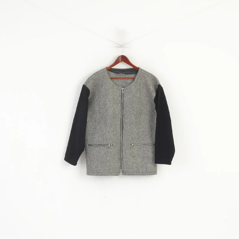 Reduced Prices Chiemsee Women XL Jacket Grey Vintage Oversize Full Zipper Blazer
