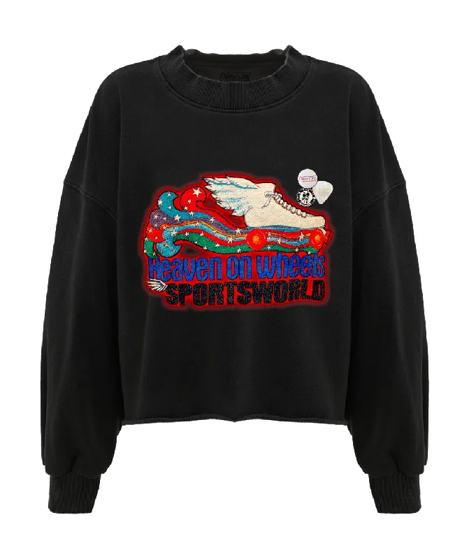 Sweatshirt crop porter night "HEAVEN"