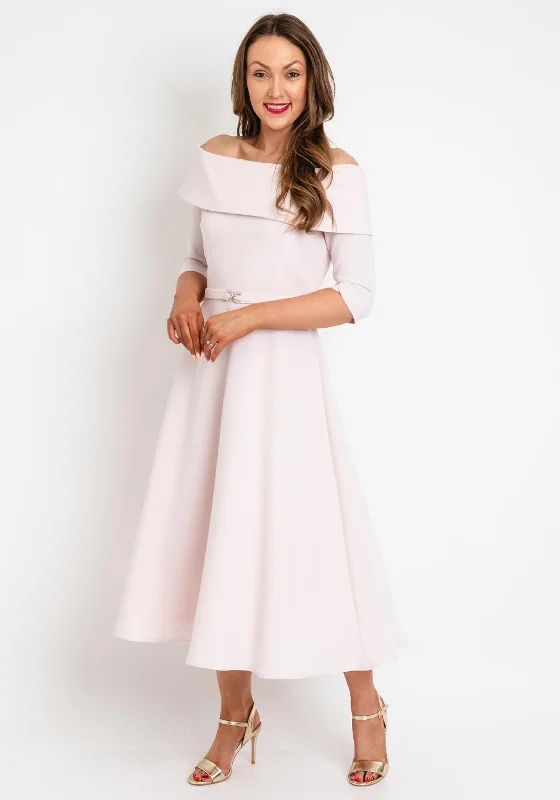 Year-End Clearance Claudia C Lambrusco Boat Neck Dress, Rose