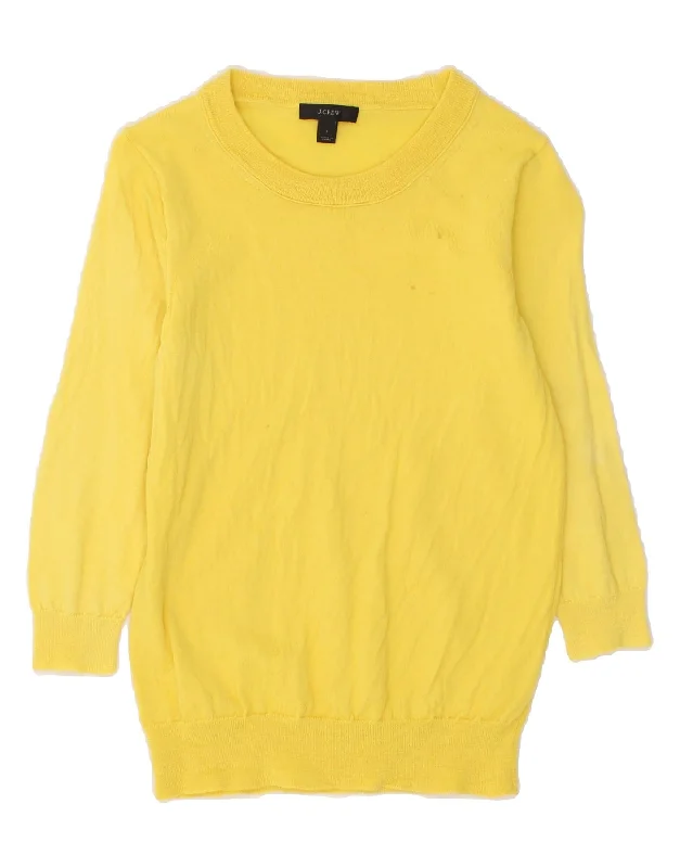 Special Discount J. CREW Womens 3/4 Sleeve Boat Neck Jumper Sweater UK 8 Small Yellow