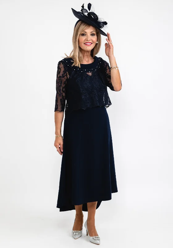 Instant Savings Lizabella Lace Bolero & Dress Two Piece, Navy