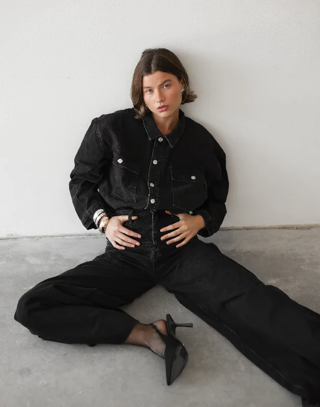 YEAR-End Sale Adrian Denim Jacket (Black Wash)