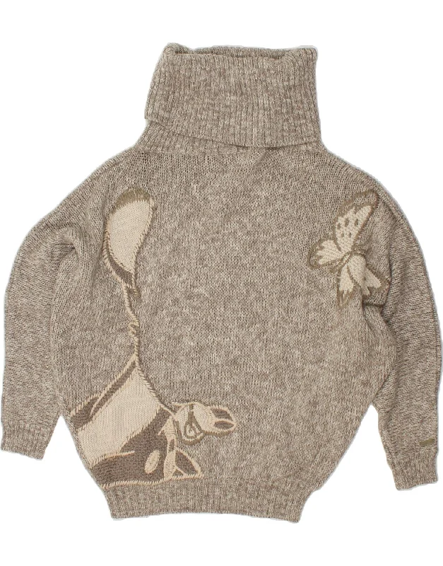 Massive Deals ICEBERG Womens Graphic Roll Neck Jumper Sweater UK 18 XL Grey Flecked Wool Massive Deals ICEBERG Womens Graphic Roll Neck Jumper Sweater UK 18 XL Grey Flecked Wool