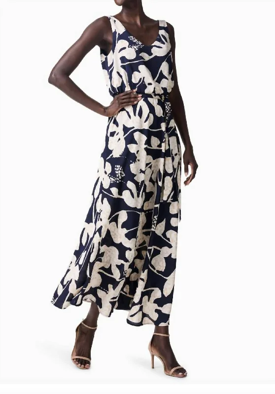 Exclusive Offers Nz Floral Bianca Dress In Indigo Multi