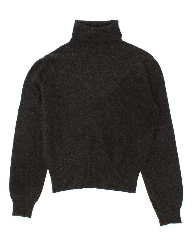 Price Blitz VINTAGE Womens Crop Roll Neck Jumper Sweater UK 14 Medium Grey