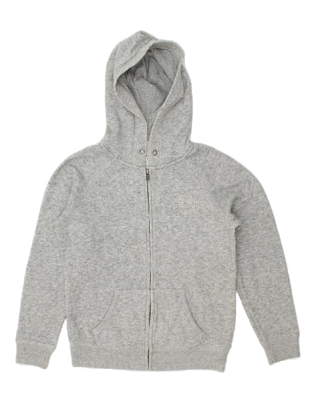 Clearance Event JACK WILLS Womens Zip Hoodie Sweater UK 12 Medium  Grey Cotton