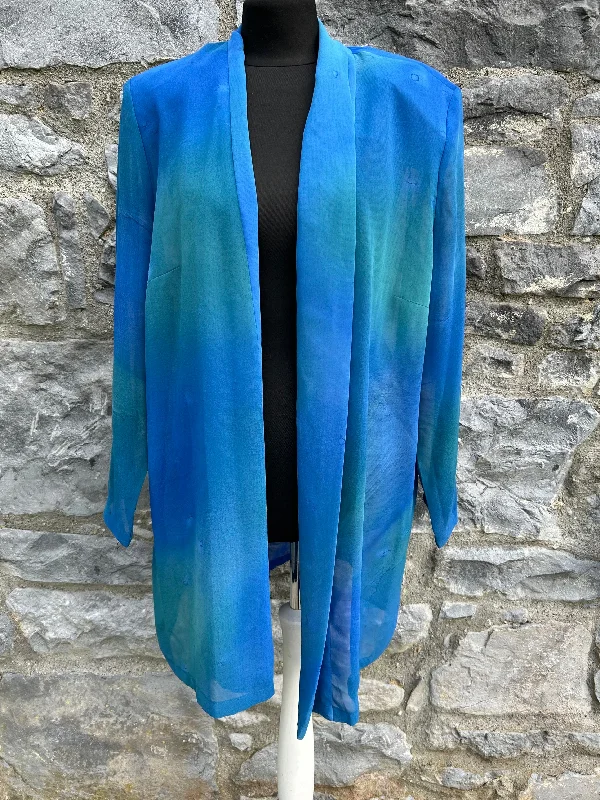 90s sheer blue open jacket uk 16-18