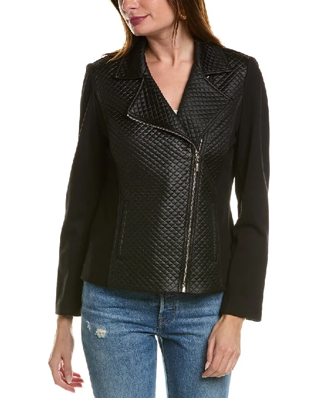 Anne Klein Asymmetric Moto Jacket