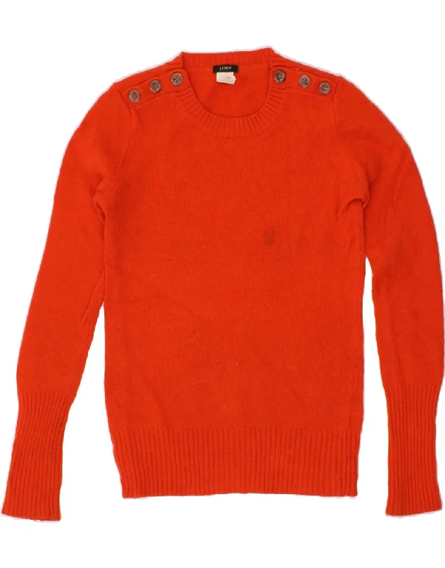 Price Reduction J. CREW Womens Crew Neck Jumper Sweater UK 6 XS Red Wool