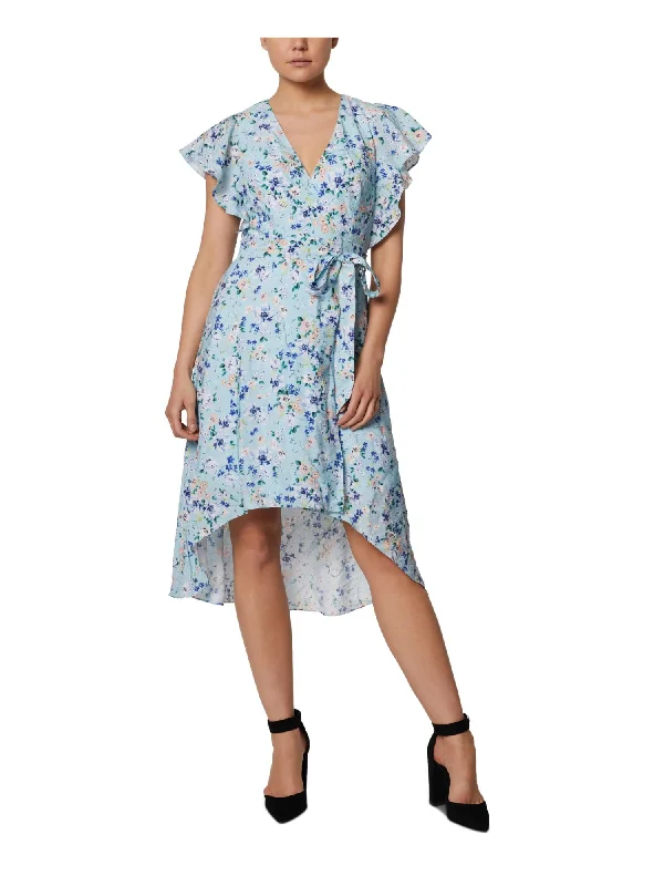 Referral Discount BCBGENERATION Womens Tie Floral Flutter Sleeve Surplice Neckline Midi Wear To Work Wrap Dress Referral Discount BCBGENERATION Womens Tie Floral Flutter Sleeve Surplice Neckline Midi Wear To Work Wrap Dress
