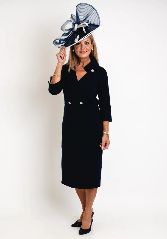 Fantastic Deals Claudia C Victoria Pencil Midi Dress, Navy