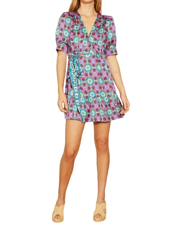Now or Never Clementine Reversible Dress In Kaleidoscope Batik