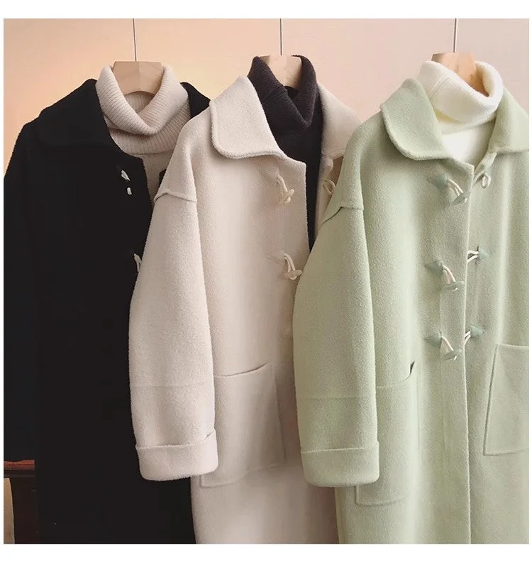 Big Savings knitted coat for women winter new style mid-length woolen coat     S4925