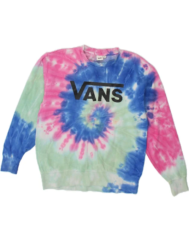 VANS Womens Oversized Sweatshirt Jumper UK 6 XS Multicoloured Tie Dye