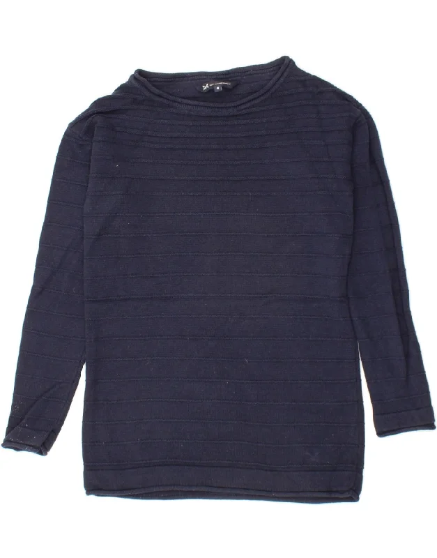 Instant Savings CREW CLOTHING Womens Boat Neck Jumper Sweater US 8 Medium Navy Blue
