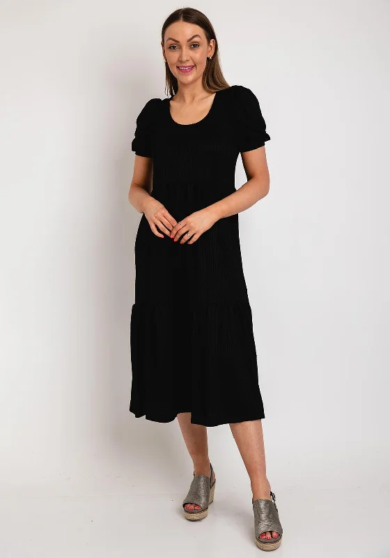 Take Advantage Vila Corina Midi Smock Dress, Black