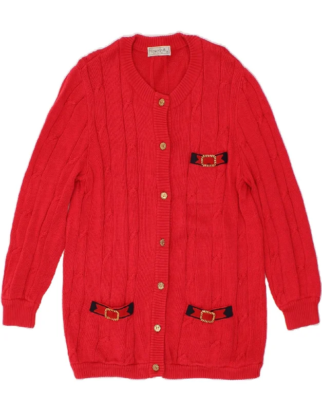 Exclusive Savings GIORGIO GRATI Womens Cardigan Sweater IT 42 Medium Red Cotton
