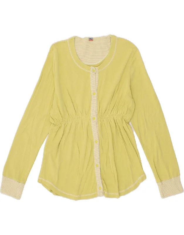 Price Buster FILA Womens Cardigan Sweater UK 18 XL Yellow Cotton