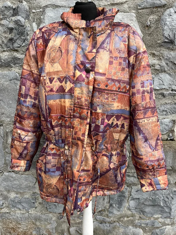 80s brown abstract jacket uk 16-20