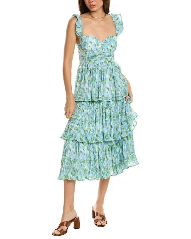 Incredible Offers Rachel Parcell Corset Pleated Midi Dress