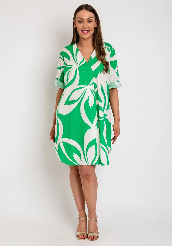 New Deals The Serafina Collection One Size Print Tunic Dress, Green
