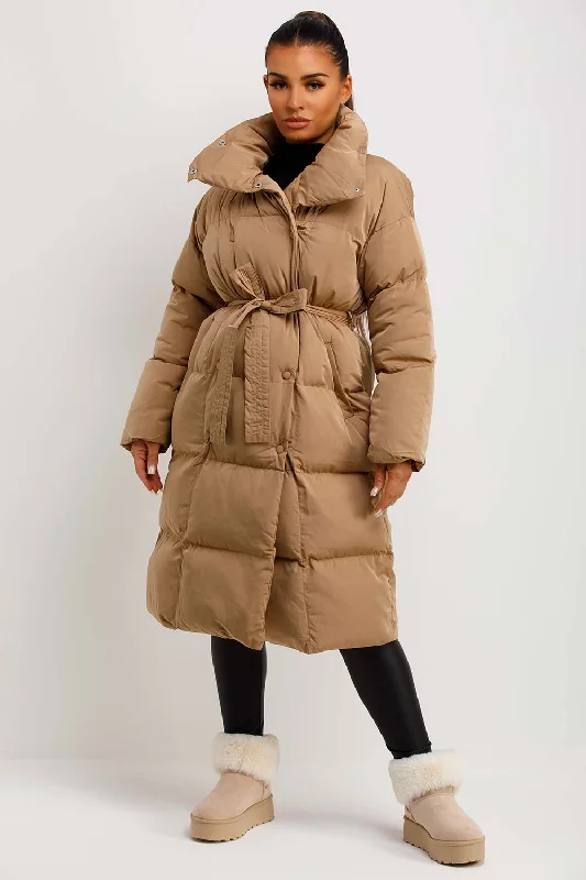 Value Deals Long Puffer Coat Duvet Style Beige