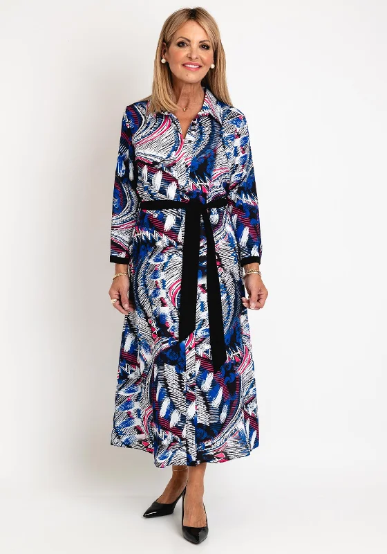 TIME-Limited Offer Ella Boo Abstract Print Maxi Shirt Dress, Multi