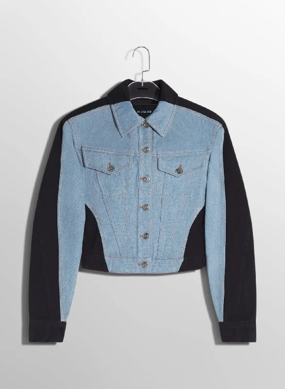 Price Fest blue bi-color denim jacket