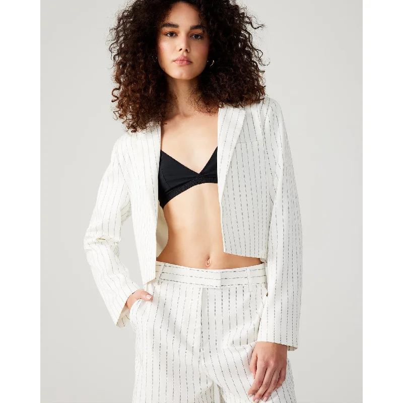 Rupi Cropped Blazer White/black