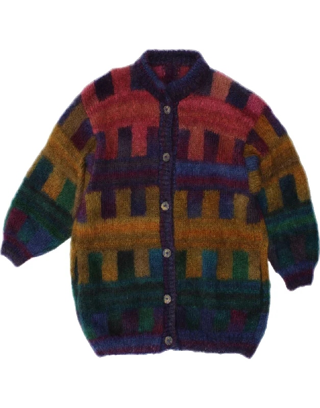 VINTAGE Womens Cardigan Sweater UK 22 3XL Multicoloured Colourblock