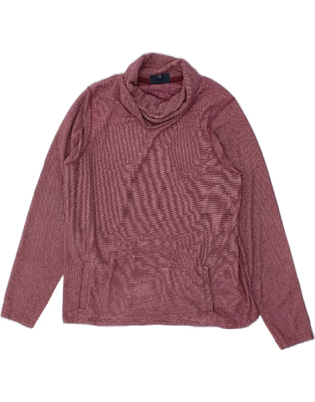 Deal Mania MOUNTAIN WAREHOUSE Womens Roll Neck Sweatshirt Jumper UK 20 2XL Maroon