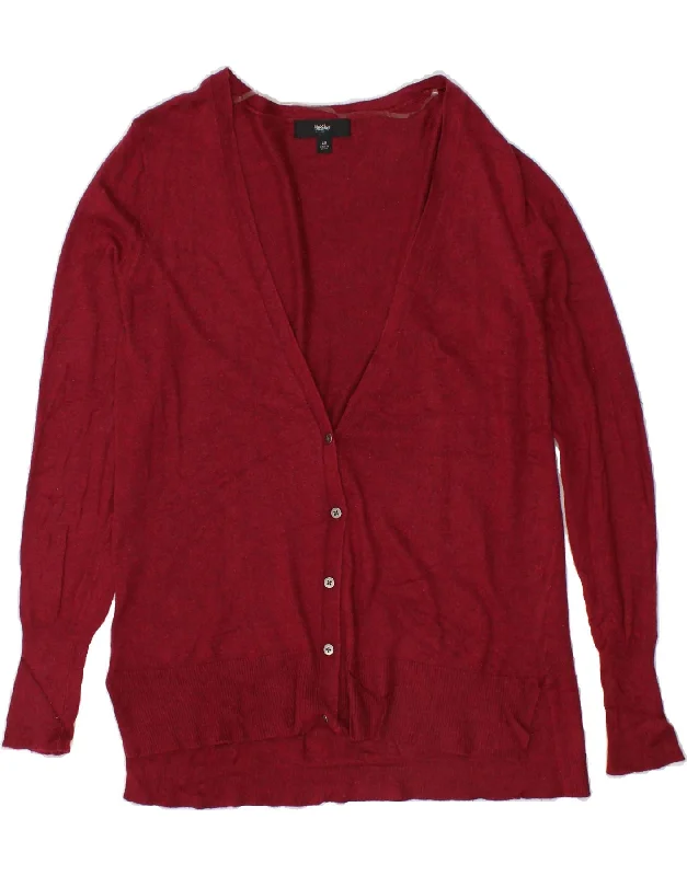 MOSSIMO Womens Cardigan Sweater UK 16 Large Maroon Nylon