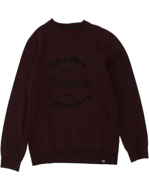 Limited Time Offer DICKIES Womens Graphic Sweatshirt Jumper UK 6 XS Burgundy Cotton